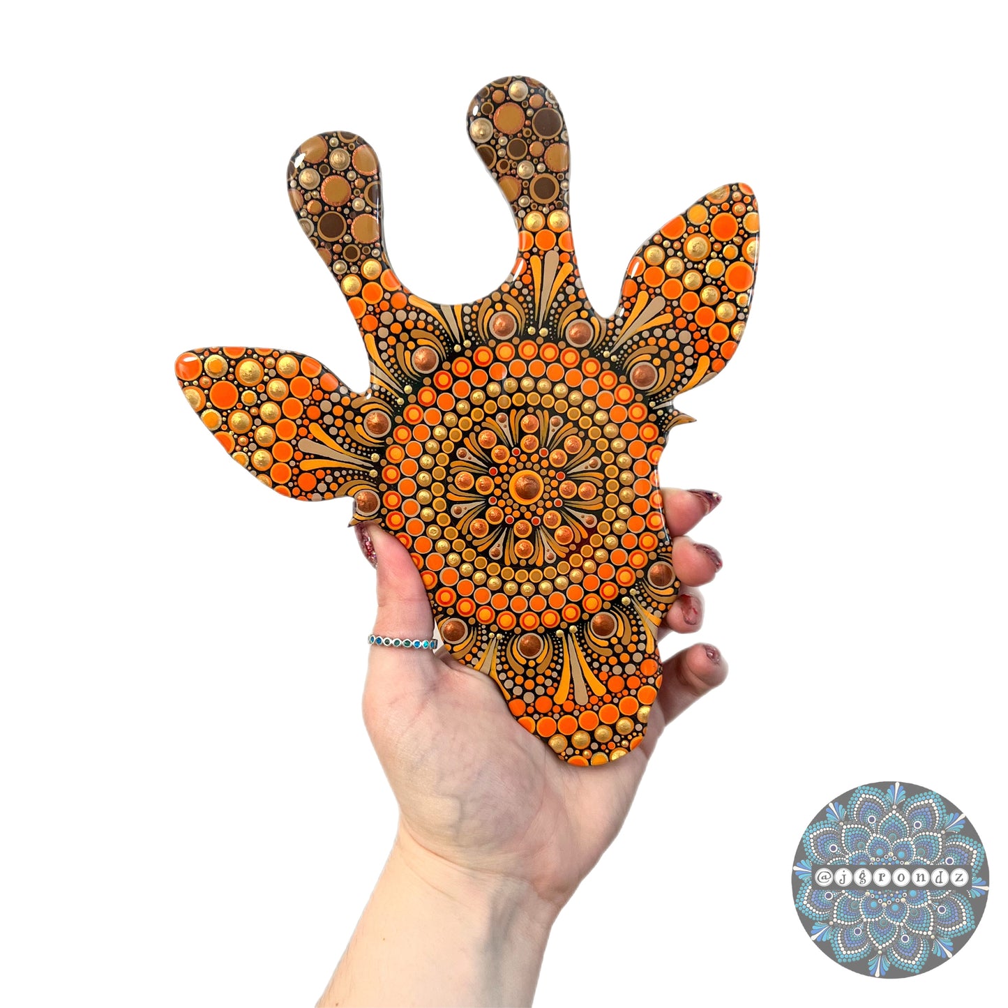 Giraffe Head Resin & Dot Art