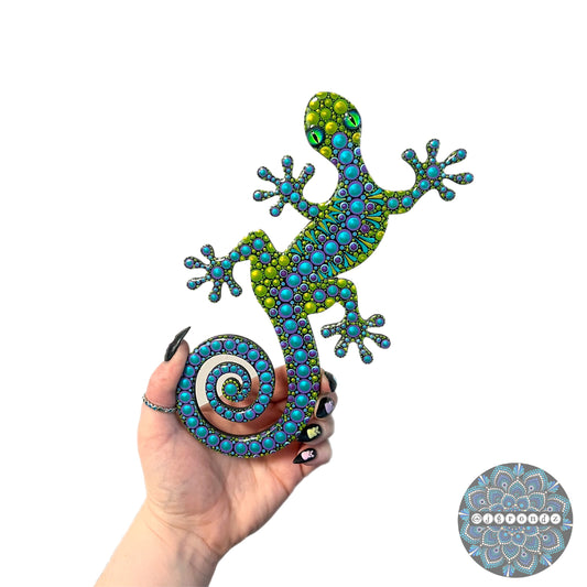 Gecko Resin Dot Art Wall Decor