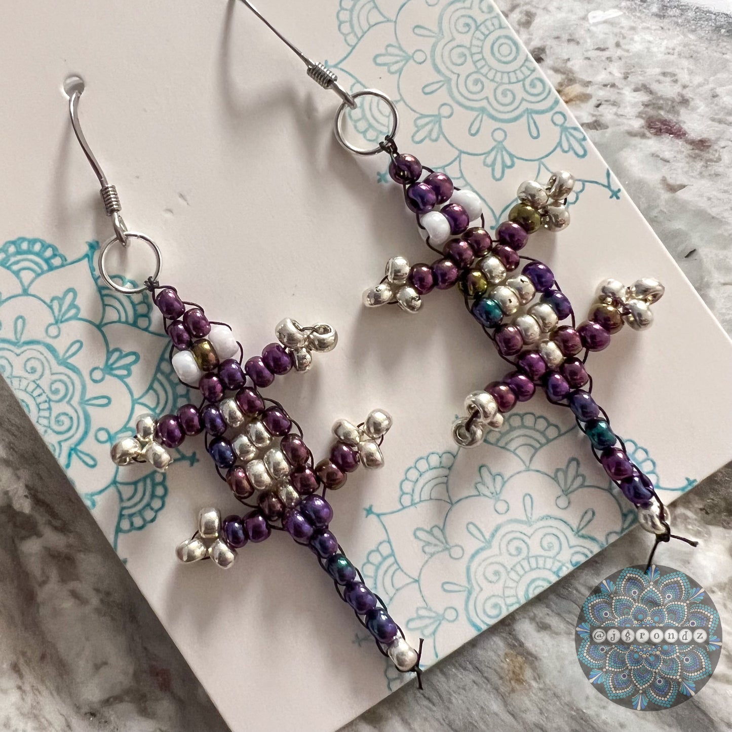 Beaded Gecko Earrings