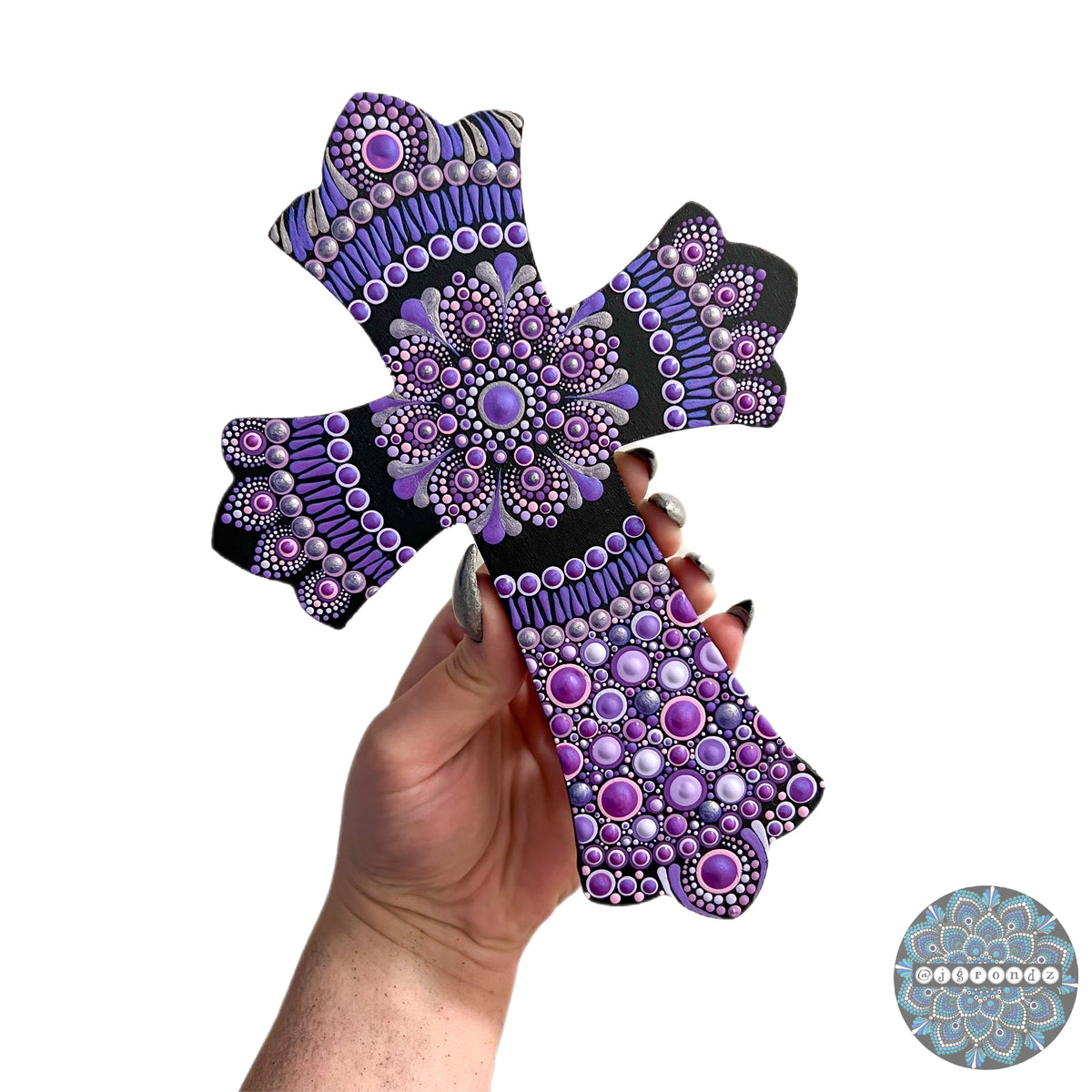Painted Mandala Dot Art Wooden Cross Wall Decor