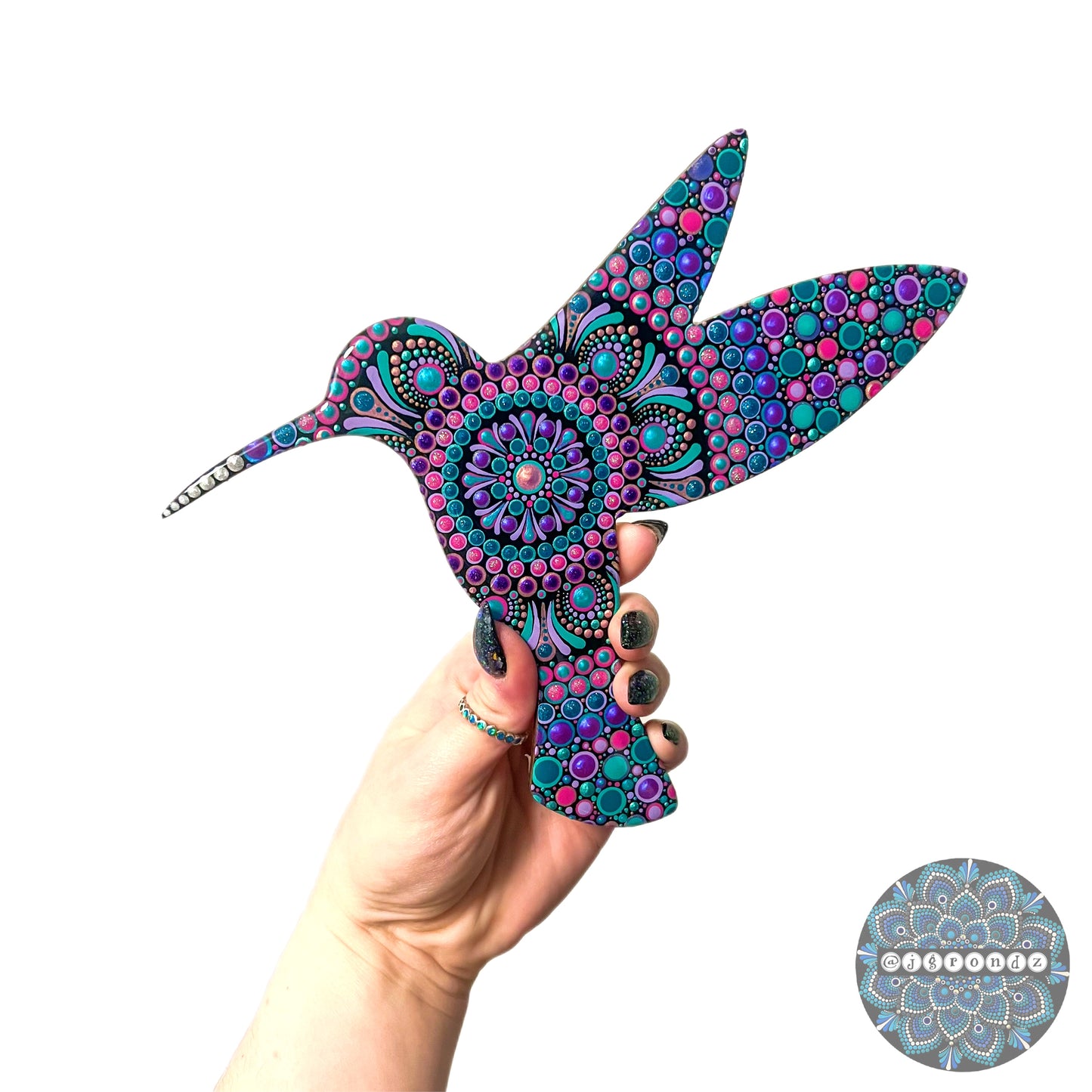 Hummingbird Resin & Dot Art