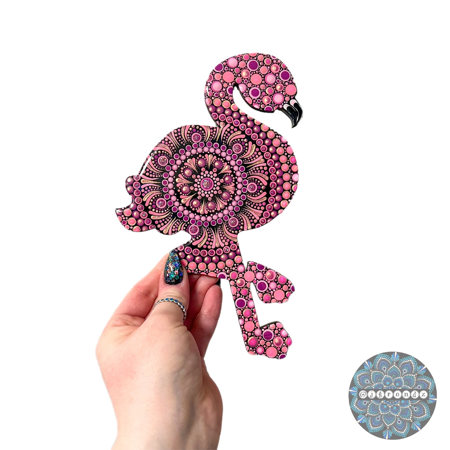 Flamingo Resin & Dot Art